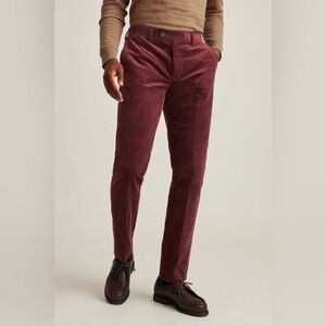 Bonobos Athletic Fit Italian Stretch Corduroy Trouser Burgundy 33 Dress Pant
